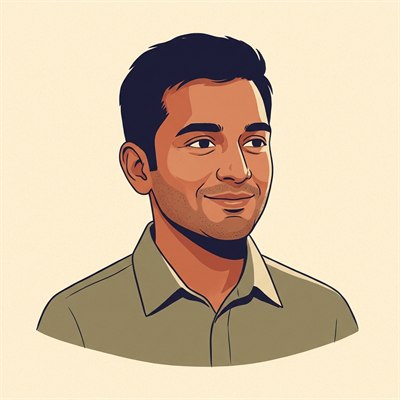 Illustrated portrait of Sushant Kumar